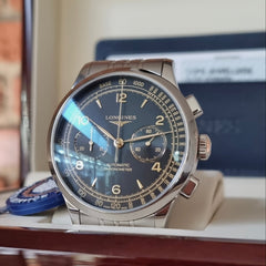 Longines 'Record' Steel Chronograph