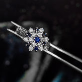 18ct White Gold - Sapphire & Diamond ring