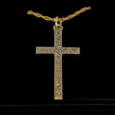 9ct yellow gold Cross Pendant w/ fine chain