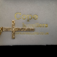 9ct yellow gold Cross Pendant w/ fine chain