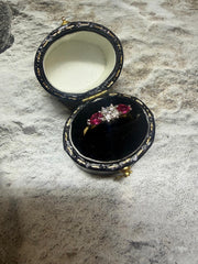 18ct yellow gold ruby and diamond cluster ring