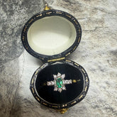 18ct Yellow Gold Emerald & Diamond cluster ring