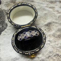 Platinum Sapphire & Diamond ring