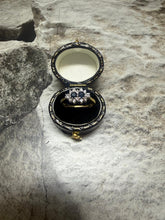 18ct yellow gold sapphire and diamond cluster ring