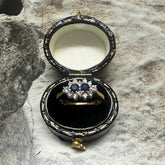 18ct Yellow Gold Sapphire & Diamond cluster ring