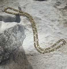 9ct yellow gold roller link/figaro necklace