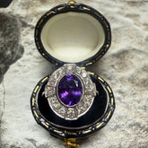 "Art Deco" Platinum Amethyst & Diamond ring