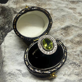 Platinum Peridot & Diamond ring