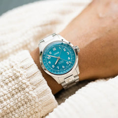 Big Crown Pointer Date with turquoise blue dial