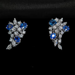 18ct White Gold - Sapphire & Diamond earrings