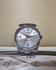 Rolex Oyster Perpetual silver 41mm