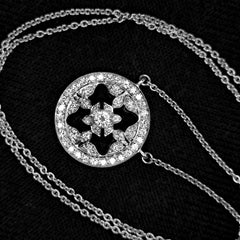 18ct White Gold - Diamond-set pendant & chain