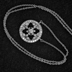 18ct White Gold - Diamond-set pendant & chain