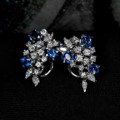 18ct White Gold - Sapphire & Diamond earrings