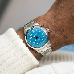 Big Crown Pointer Date with turquoise blue dial