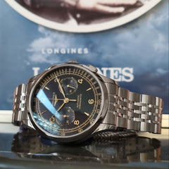 Longines 'Record' Steel Chronograph