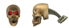 Skull Cufflinks with LED Eyes in Rose Gold Satin Finish