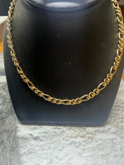 9ct yellow gold roller link/figaro necklace