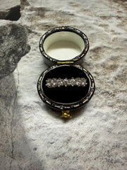 18ct yellow gold  7-stone diamond half eternity ring