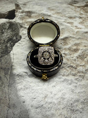 Platinum diamond cluster ring in "Art Deco" style