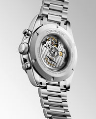 Longines Conquest Chronograph 42mm - Silver Matt With Blue Counters dial